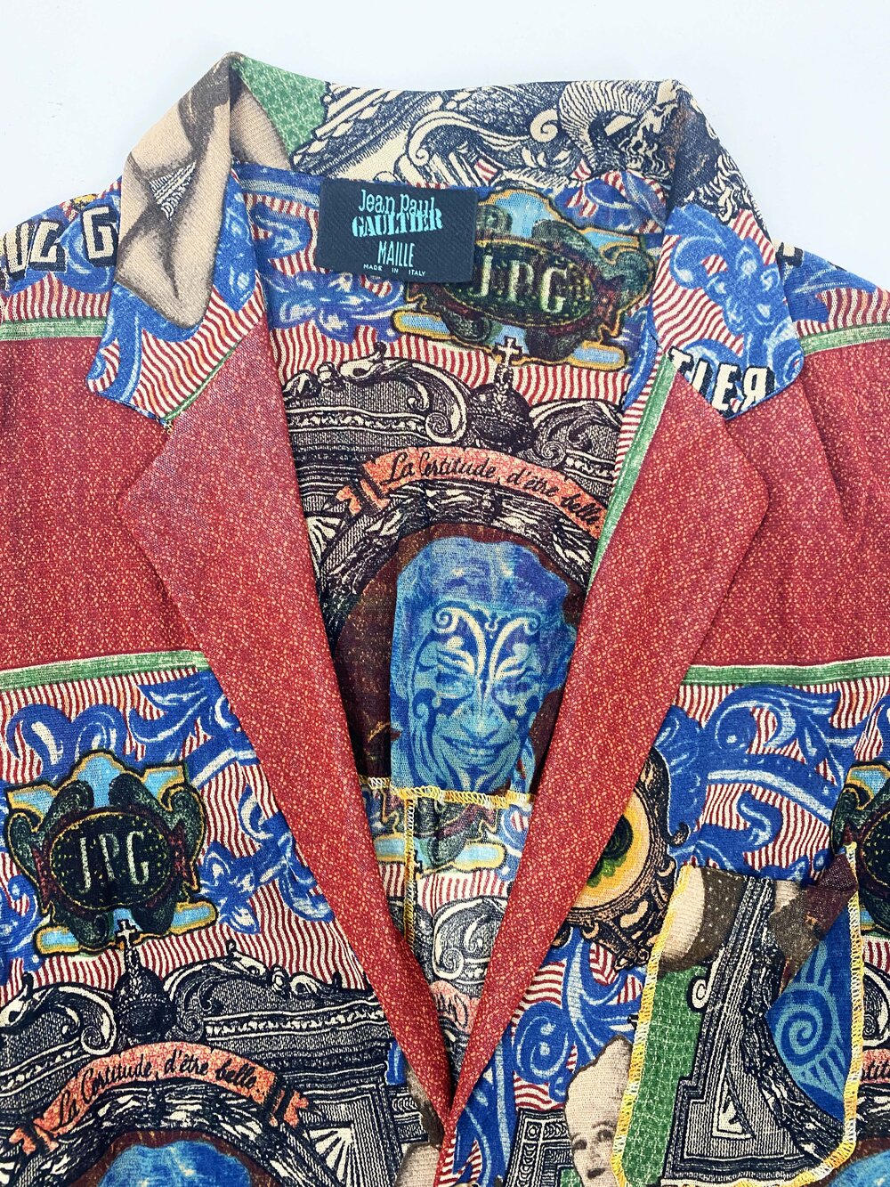Jean Paul Gaultier 90s tattoo print mesh jacket — JAMES VELORIA Jean Paul Gaultier 90s tattoo print mesh jacket — JAMES VELORIA